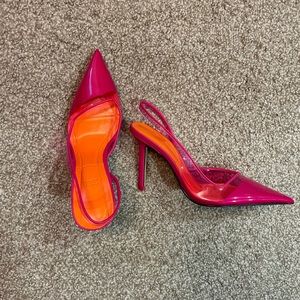 Zara Pink and Orange Slingback Heels